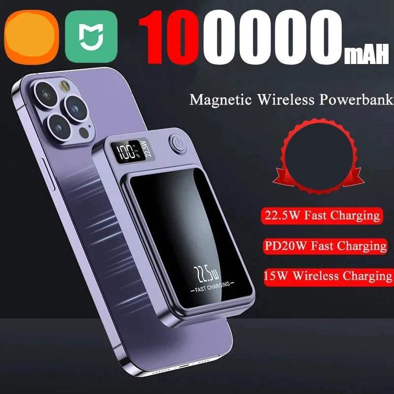 100000mAh Wireless Portable Magnetic Powerbank - Nik&Em